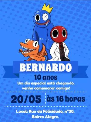 Convite de Aniversário Rainbow Friends para Editar Online