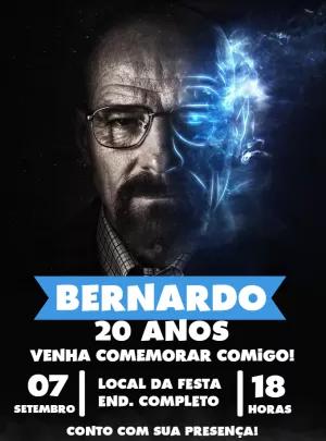 Convite Aniversário Breaking Bad para Editar Online