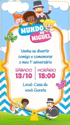 Convite de Aniversário Mundo Bita para Editar Online