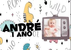 Convite Aniversário Dinossauro com Foto para Editar Online