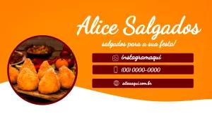 Cartão de Visita Salgados de Festa para Editar Online