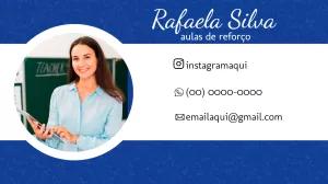 Cartão de Visita Aulas de Reforço Profissional para Editar