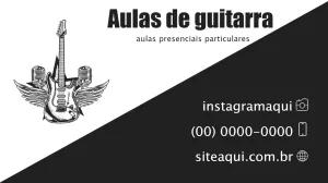 Cartão de Visita Aulas de Guitarra Editável Online