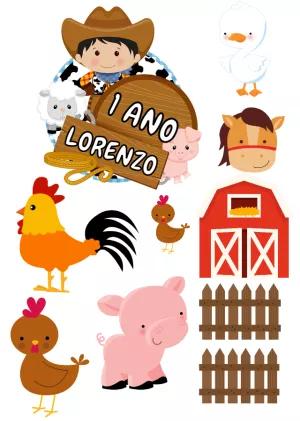 Topo de Bolo Fazendinha: Kit de Personagens para Editar