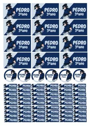 Kit de Etiquetas Escolares Sasuke para Editar e Imprimir