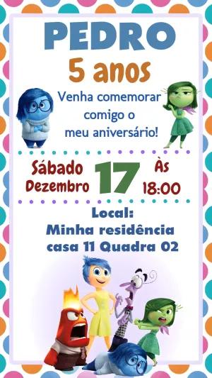 Convite Aniversário Divertida Mente para Editar Online