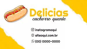 Cartão de Visita Cachorro Quente Ilustrado para Editar Online