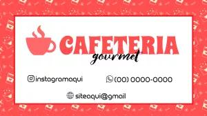 Cartão de Visita Cafeteria Gourmet para Editar Online