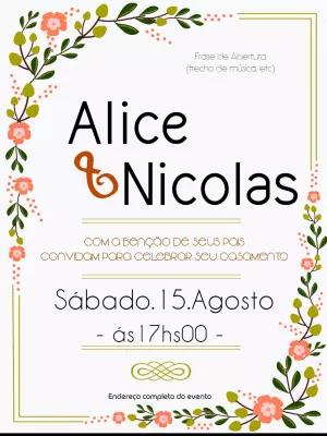 Convite de Casamento Floral Delicado para Editar Online