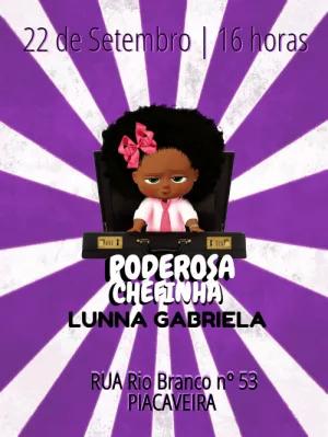 Convite Aniversário Poderosa Chefinha Negra para Editar Online