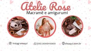 Cartão de Visita Macramê e Amigurumi Editável Online