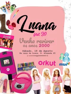 Convite de Aniversário Anos 2000 Retrô para Editar Online