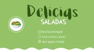 Cartão de Visita Saladas e Comida Saudável para Editar Online