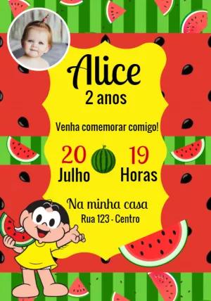 Convite Aniversário Magali com Foto para Editar Online