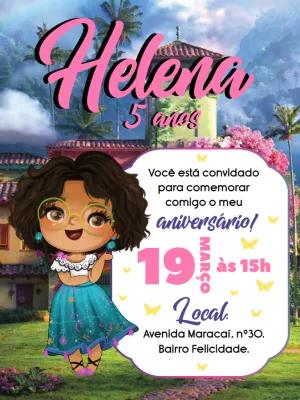 Convite de Aniversário Encanto com Mirabel para Editar Online