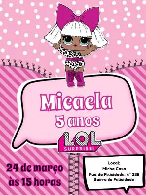Convite de Aniversário LOL Surprise para Editar Online
