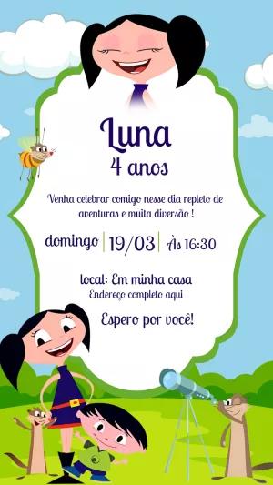 Convite de Aniversário Show da Luna para Editar Online