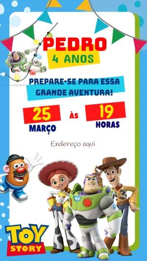 Convite de Aniversário Toy Story com a Turma para Editar
