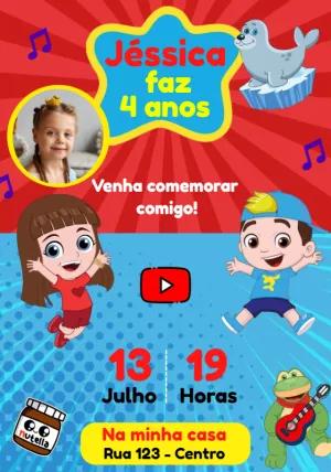 Convite Aniversário Luccas Neto com Foto para Editar Online