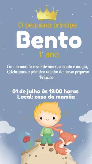 Convite Aniversário Pequeno Príncipe para Editar Online