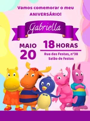 Convite de Aniversário Backyardigans para Editar Online