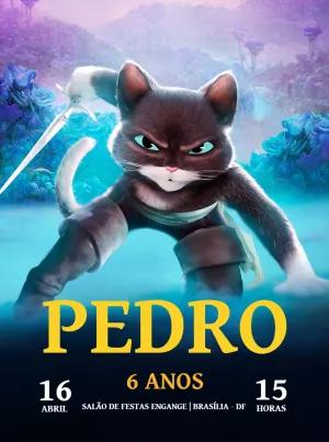 Convite de Aniversário Gato de Botas para Editar Online