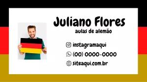 Cartão de Visita Aulas de Alemão com Bandeira para Editar