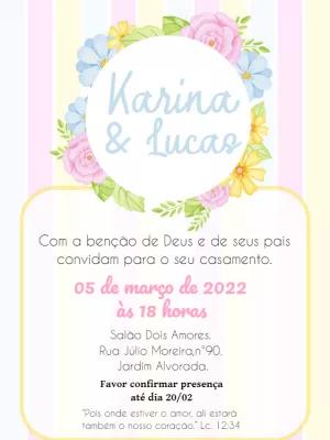 Convite de Casamento Floral Delicado para Editar Online