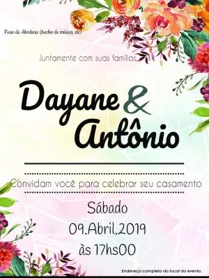 Convite de Casamento Floral com Aquarela para Editar Online