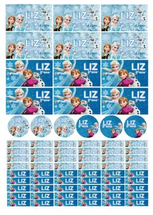 Etiqueta Escolar Frozen com Personagens para Editar Online