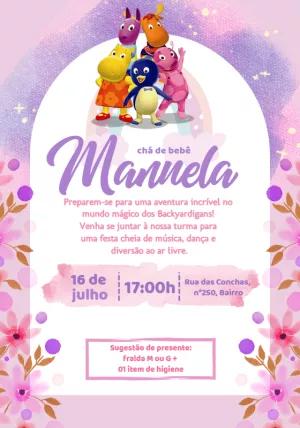 Convite Chá de Bebê Backyardigans para Editar Online
