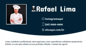 Cartão de Visita Chef de Cozinha Profissional para Editar