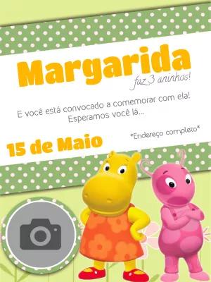 Convite de Aniversário Backyardigans com Foto para Editar