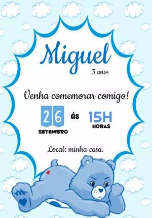 Convite Aniversário Ursinhos Carinhosos Zangadinho para Editar