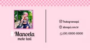 Cartão de Visitas Moto Táxi Feminino Rosa para Editar Online