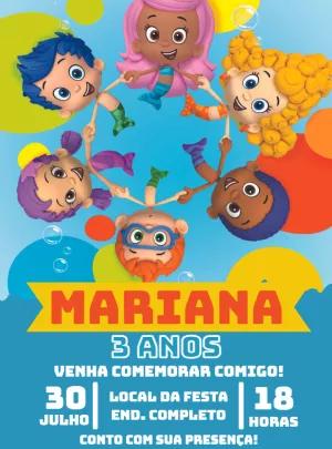 Convite de Aniversário Bubble Guppies para Editar Online