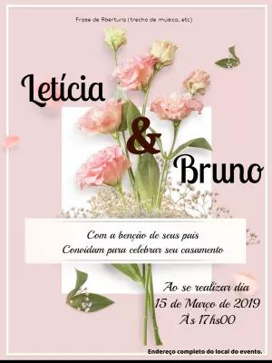 Convite de Casamento Floral Delicado para Editar e Imprimir