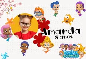Convite de Aniversário Bubble Guppies com Foto para Editar Online