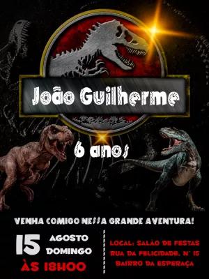 Convite de Aniversário Jurassic Park para Editar Online