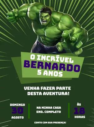 Convite de Aniversário do Incrível Hulk para Editar Online