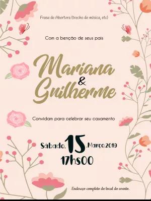 Convite de Casamento Floral Delicado para Editar Online