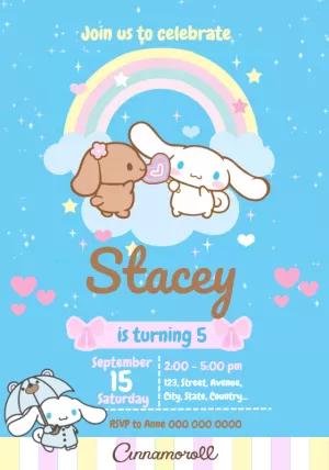 Cinnamoroll Birthday Invitation Template to Edit Online