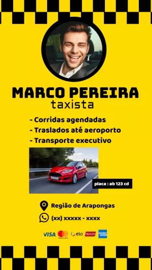 Cartão de Visita para Taxista Profissional para Editar Online