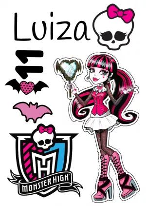 Topo de Bolo Monster High com Elementos para Editar Online
