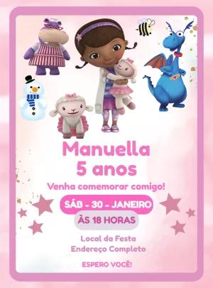 Convite de Aniversário Doutora Brinquedos para Editar Online