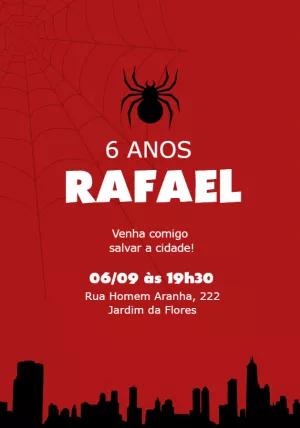 Convite Aniversário Homem Aranha para Editar Online