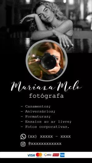 Cartão de Visita Fotografia Profissional para Editar Online