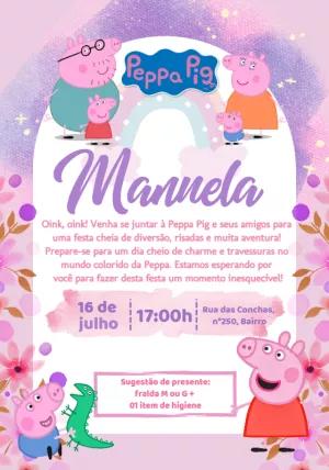 Convite Chá de Bebê Peppa Pig Editável Online