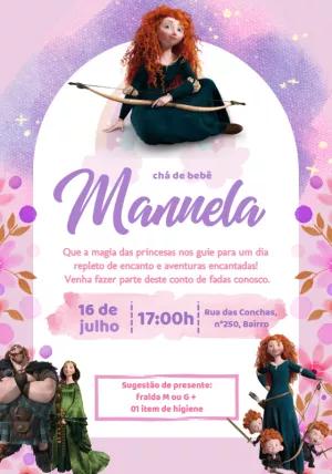 Convite Chá de Bebê Valente Merida para Editar Online