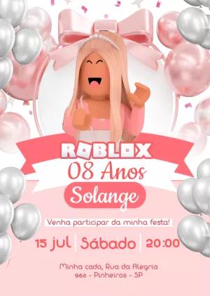 Convite de Aniversário Roblox Menina para Editar Online